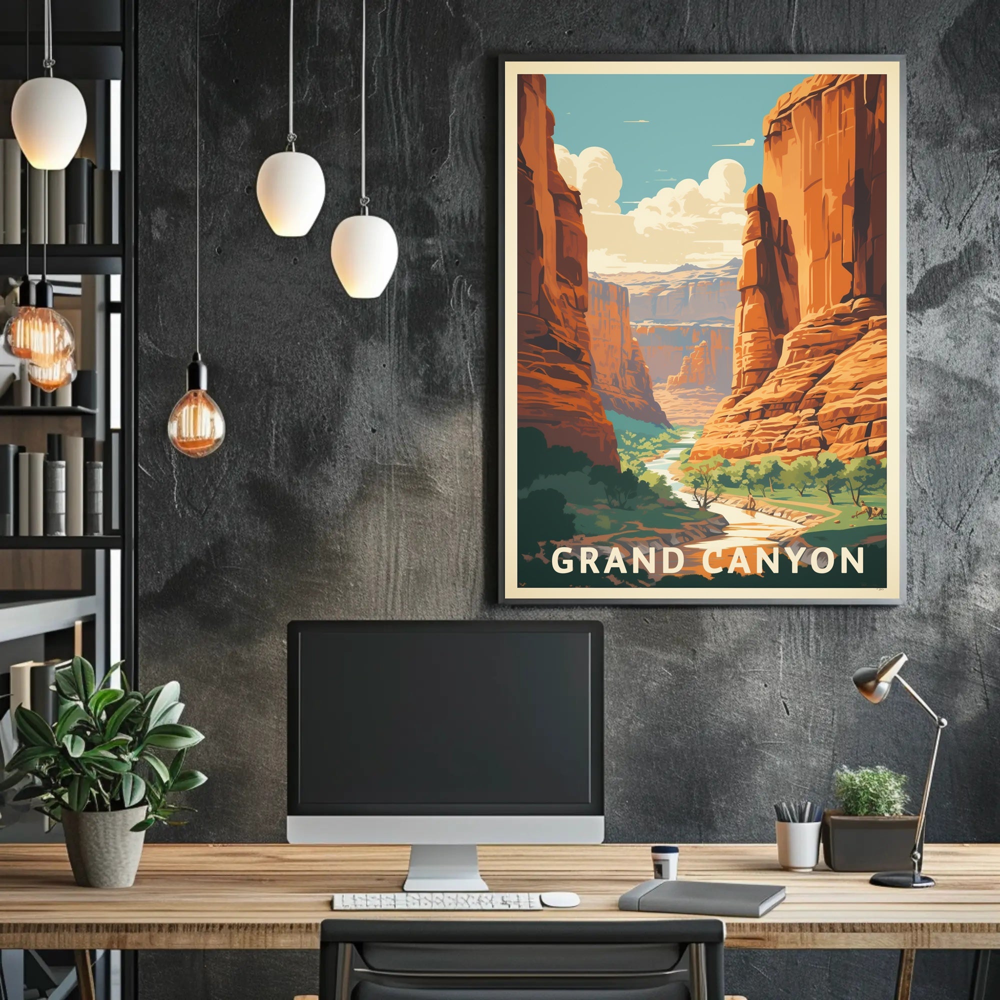 Grand Canyon Mid-Century National Park Poster PosterGoat