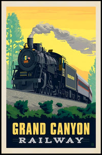 Grand Canyon Railway Vintage Travel Poster PosterGoat
