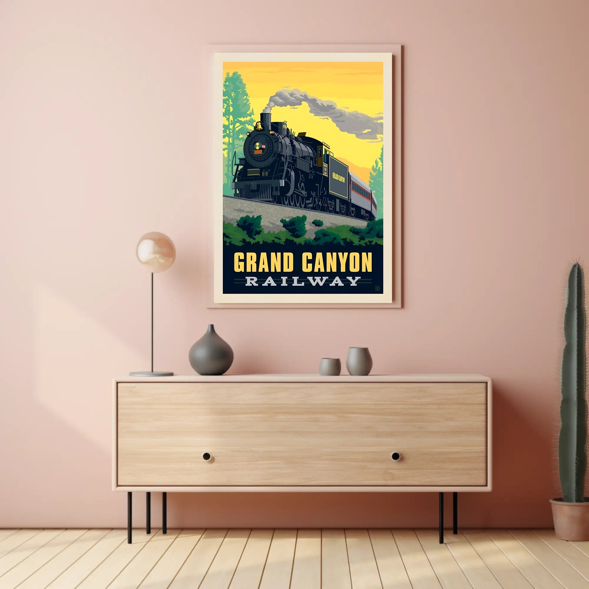 Grand Canyon Railway Vintage Travel Poster PosterGoat