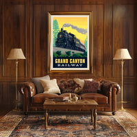 Grand Canyon Railway Vintage Travel Poster PosterGoat
