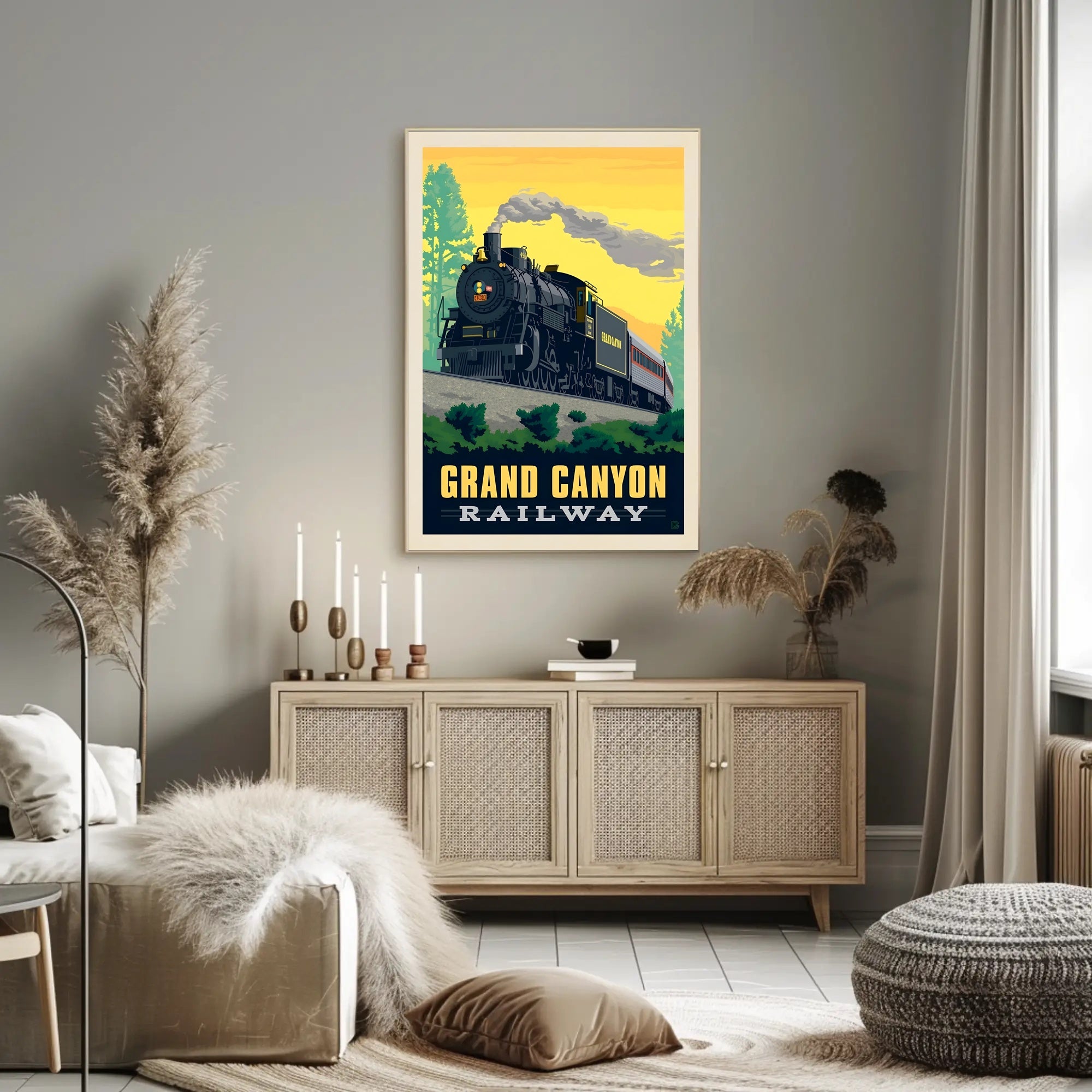Grand Canyon Railway Vintage Travel Poster PosterGoat