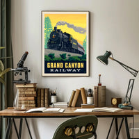 Grand Canyon Railway Vintage Travel Poster PosterGoat