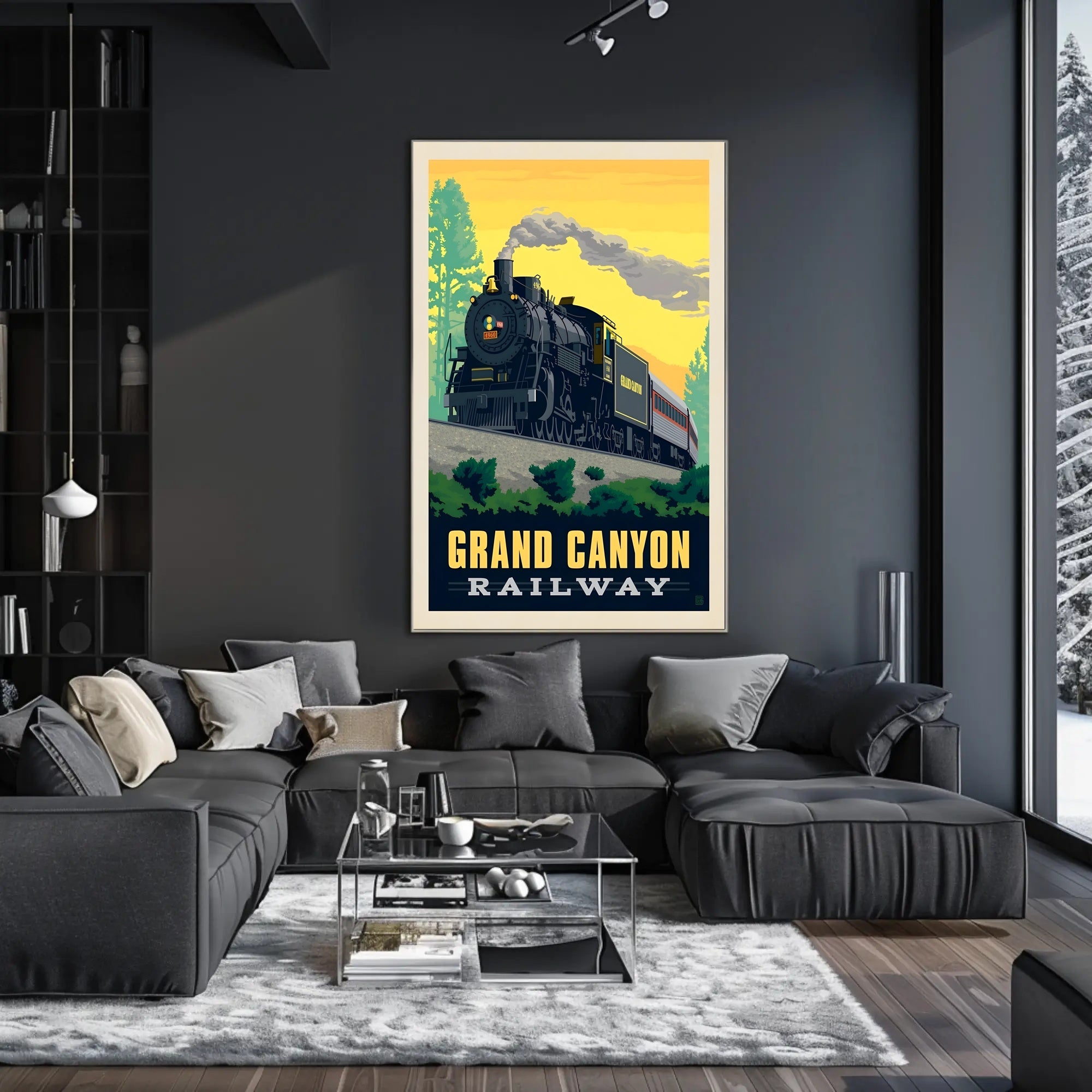 Grand Canyon Railway Vintage Travel Poster PosterGoat
