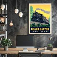 Grand Canyon Railway Vintage Travel Poster PosterGoat