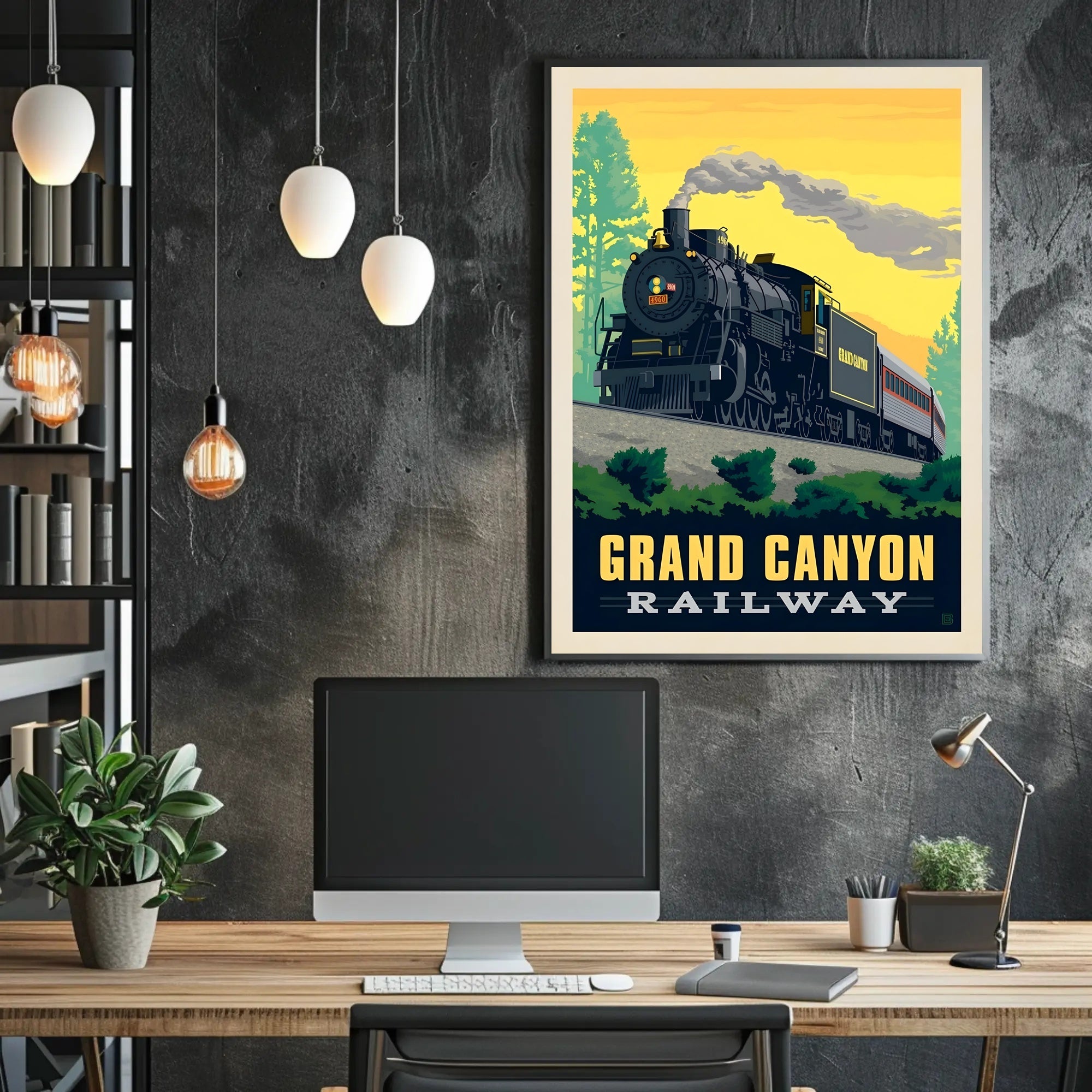 Grand Canyon Railway Vintage Travel Poster PosterGoat