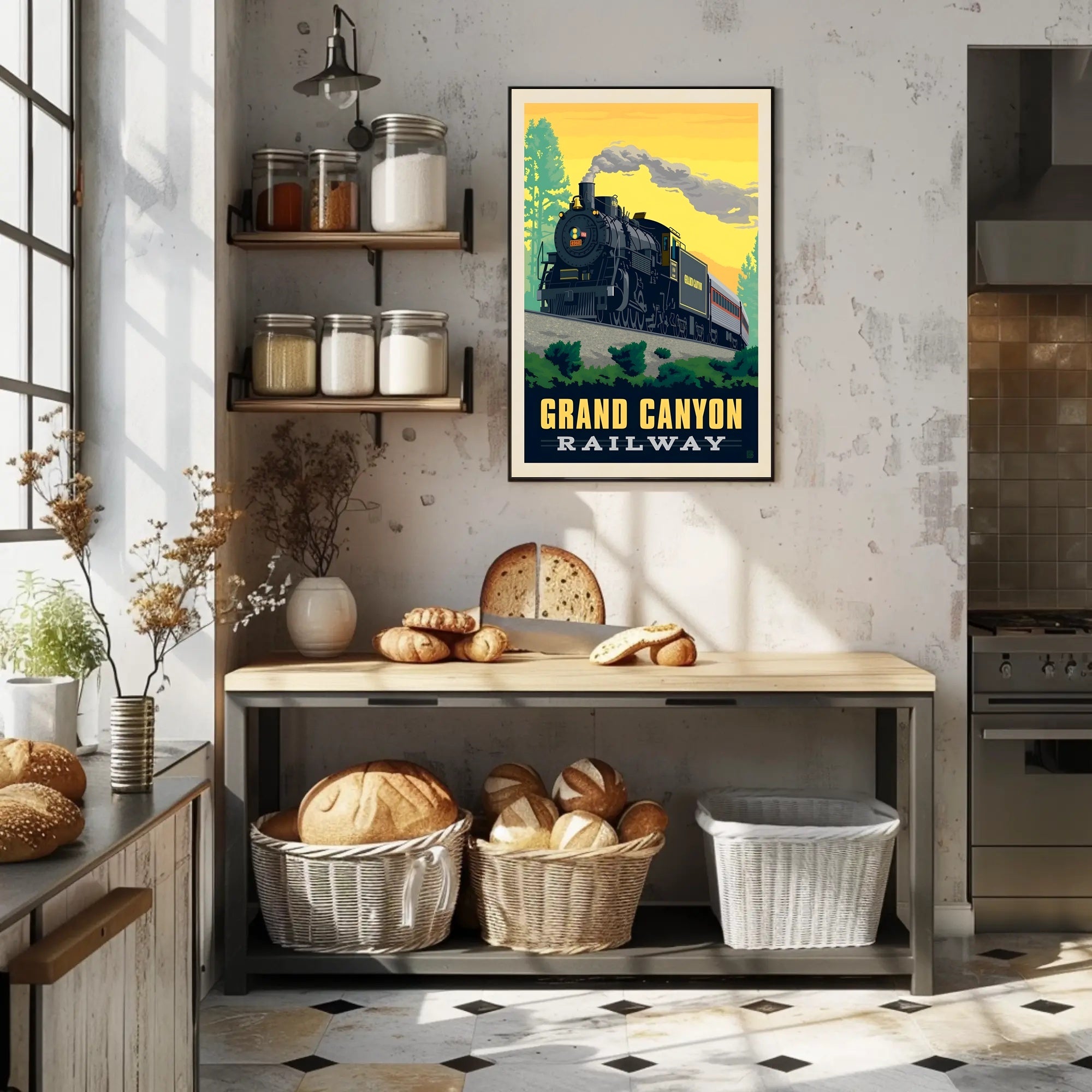 Grand Canyon Railway Vintage Travel Poster PosterGoat