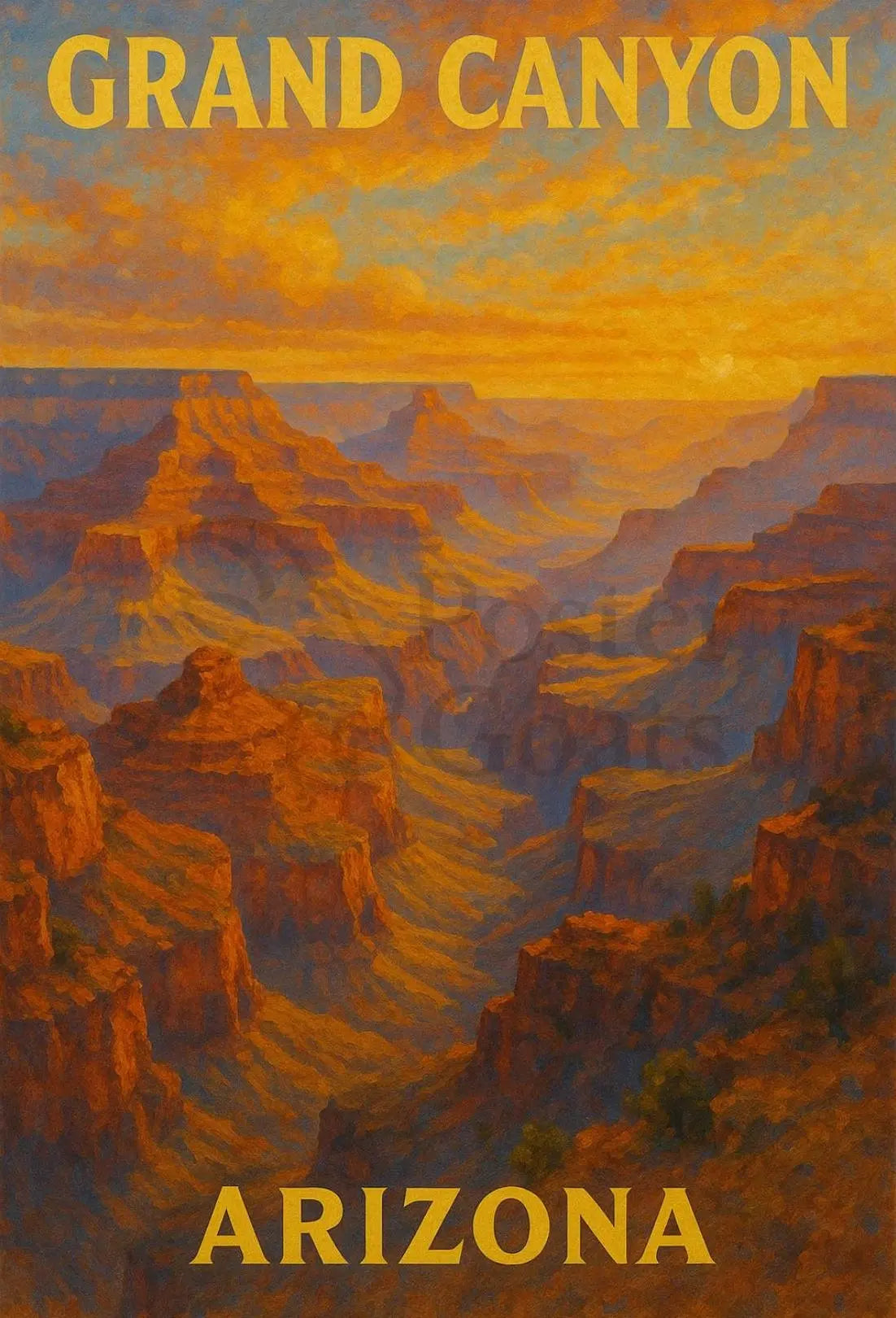 Grand Canyon Vintage Travel National Park Poster PosterGoat
