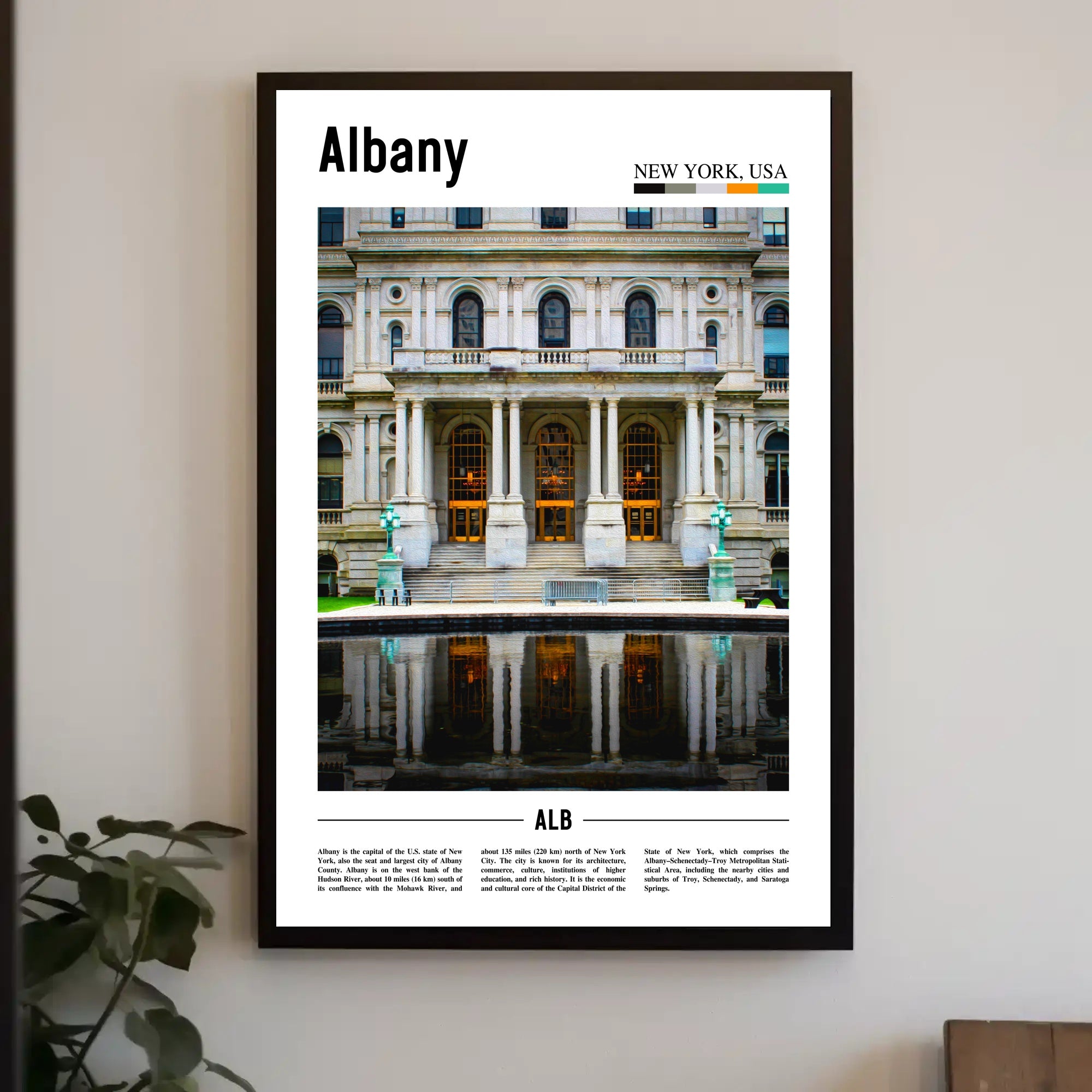 Grand Historical Architecture Reflected Water Symmetry Heritage Poster PosterGoat