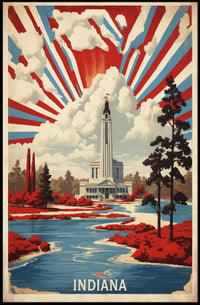 Grand Landmark with Vibrant Foliage Urban or Cityscape Poster PosterGoat