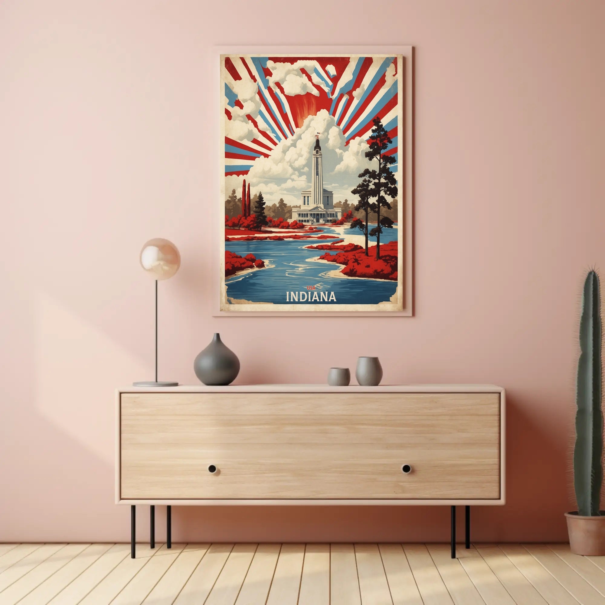 Grand Landmark with Vibrant Foliage Urban or Cityscape Poster PosterGoat