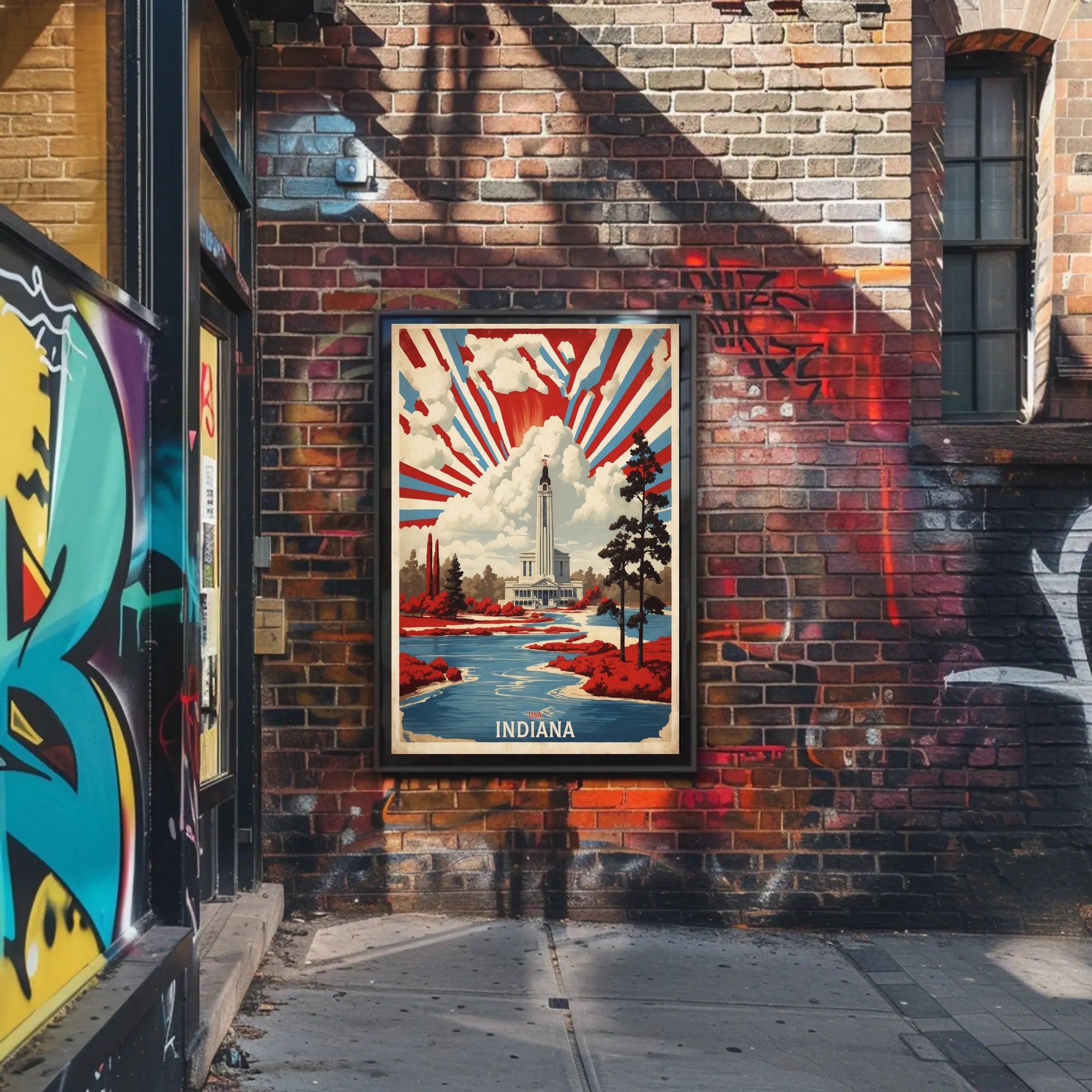 Grand Landmark with Vibrant Foliage Urban or Cityscape Poster PosterGoat