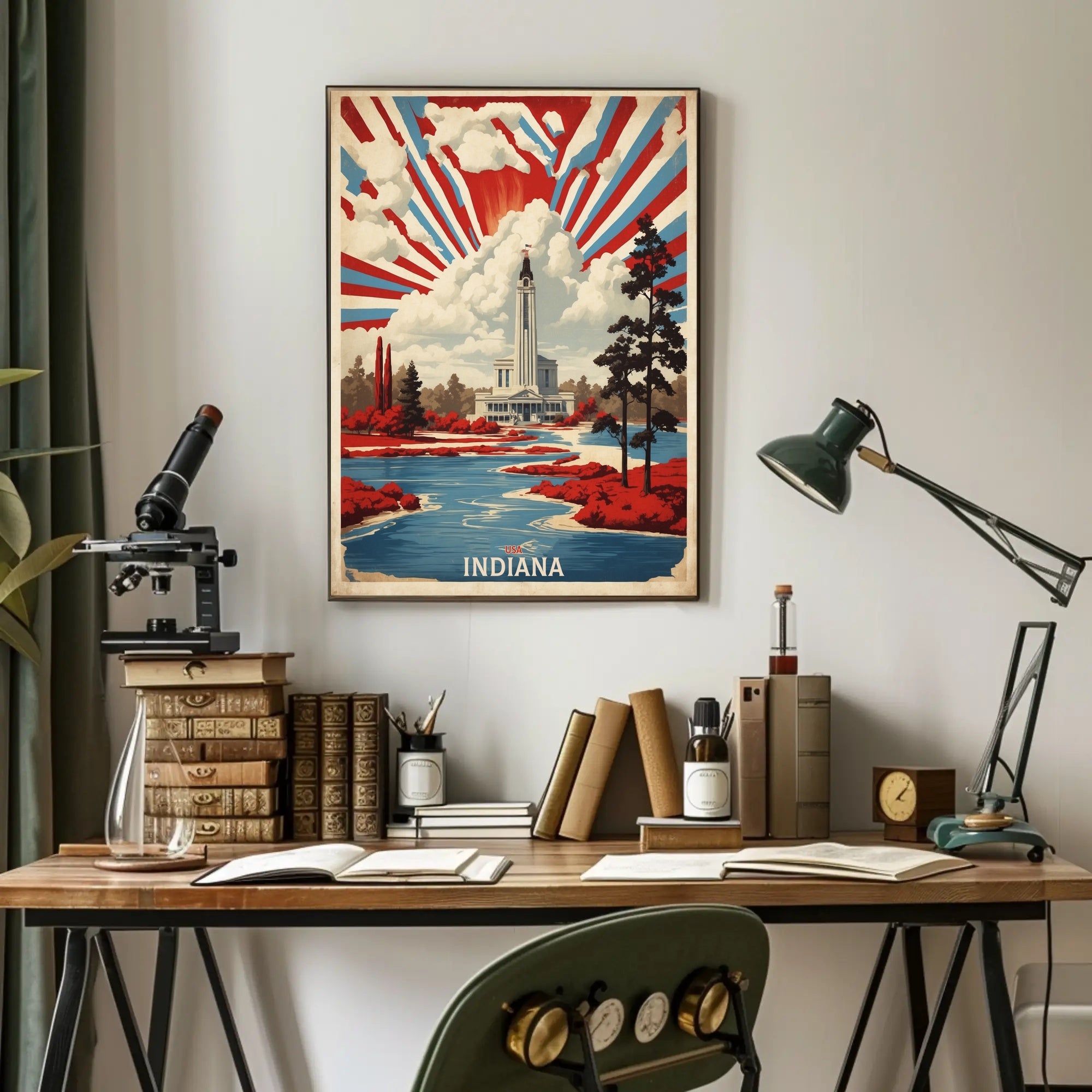 Grand Landmark with Vibrant Foliage Urban or Cityscape Poster PosterGoat