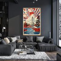 Grand Landmark with Vibrant Foliage Urban or Cityscape Poster PosterGoat