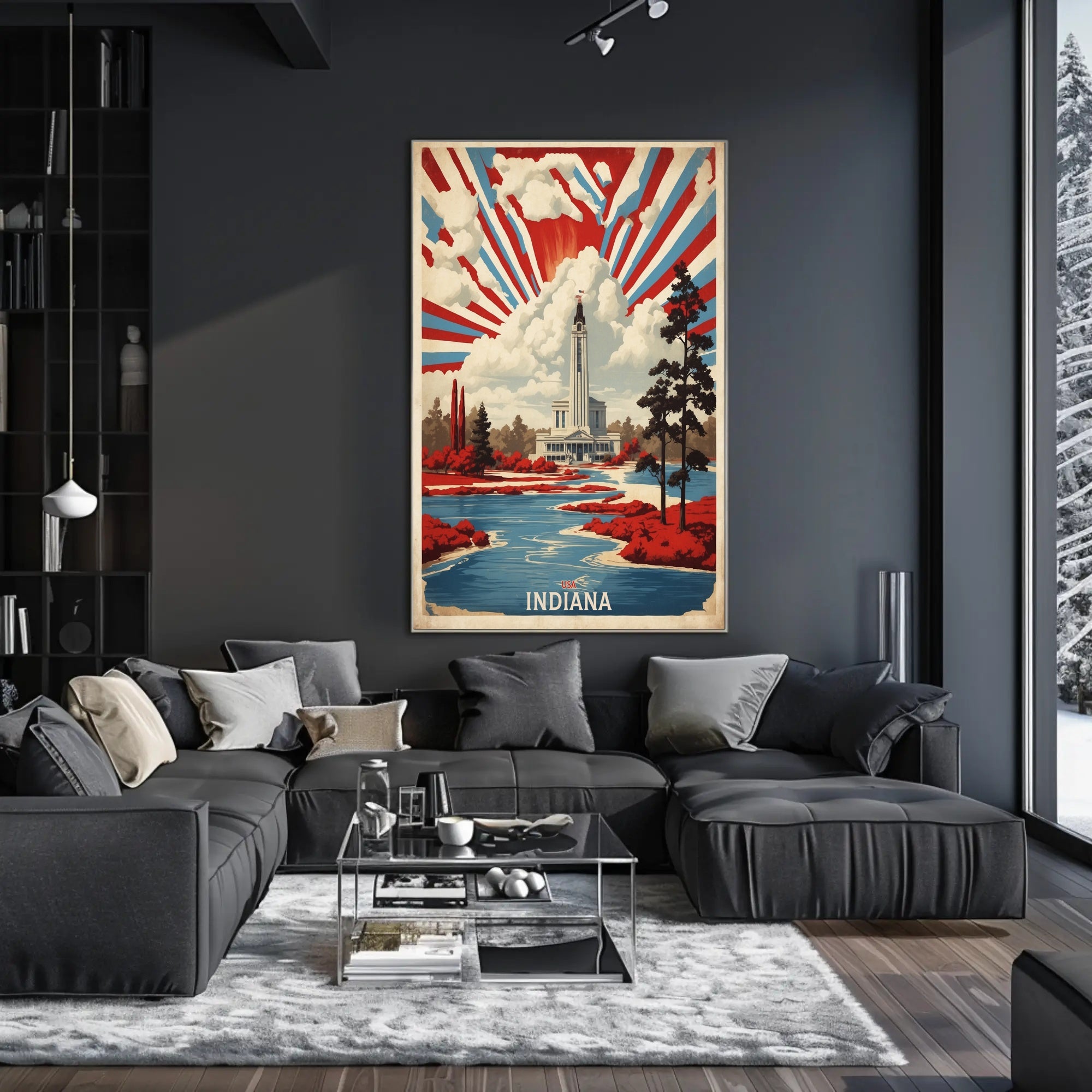 Grand Landmark with Vibrant Foliage Urban or Cityscape Poster PosterGoat