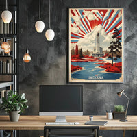 Grand Landmark with Vibrant Foliage Urban or Cityscape Poster PosterGoat