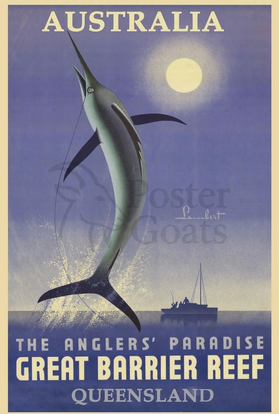 Great Barrier Reef Angling Adventure Travel Poster PosterGoat