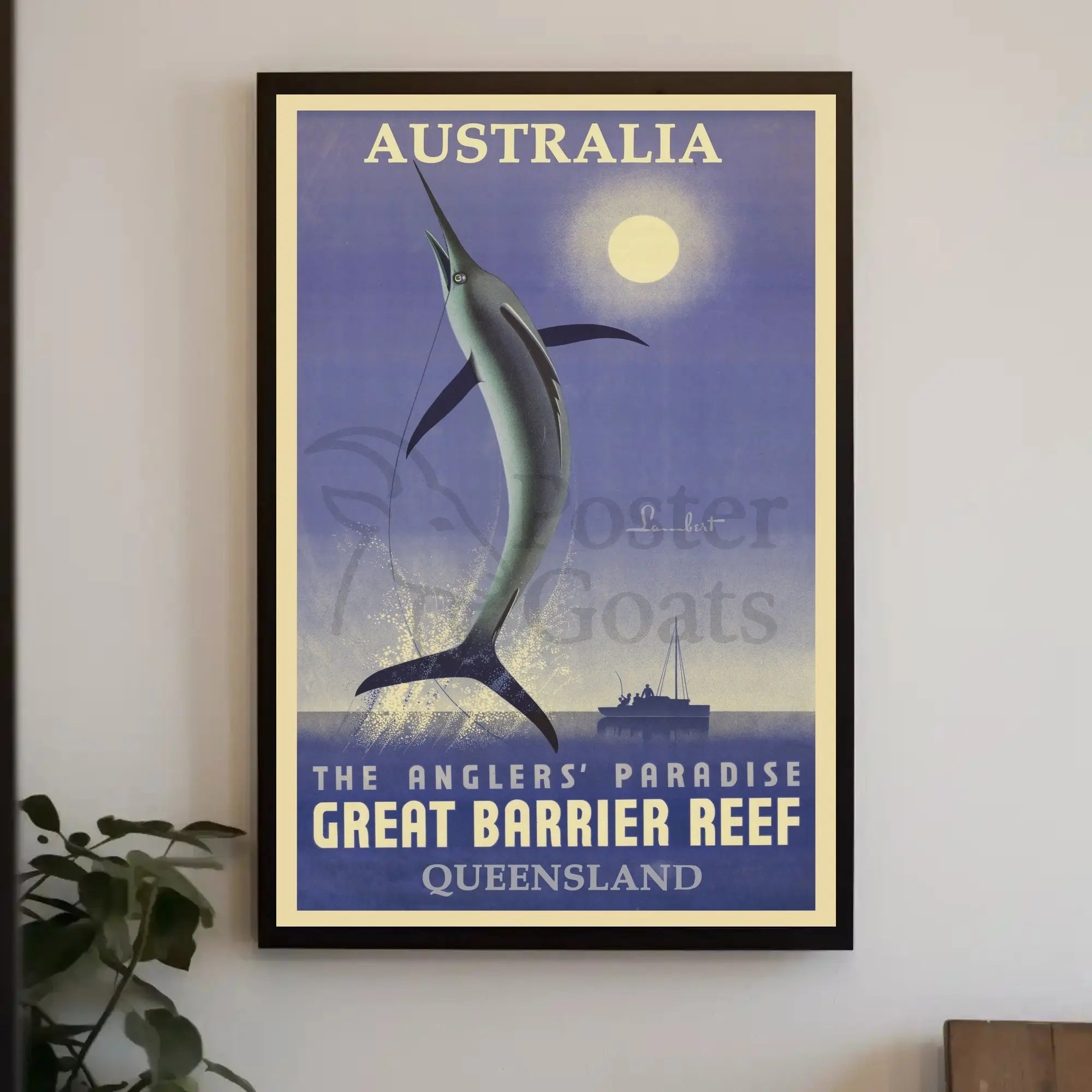Great Barrier Reef Angling Adventure Travel Poster PosterGoat