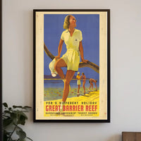 Great Barrier Reef Vintage Travel Poster PosterGoat