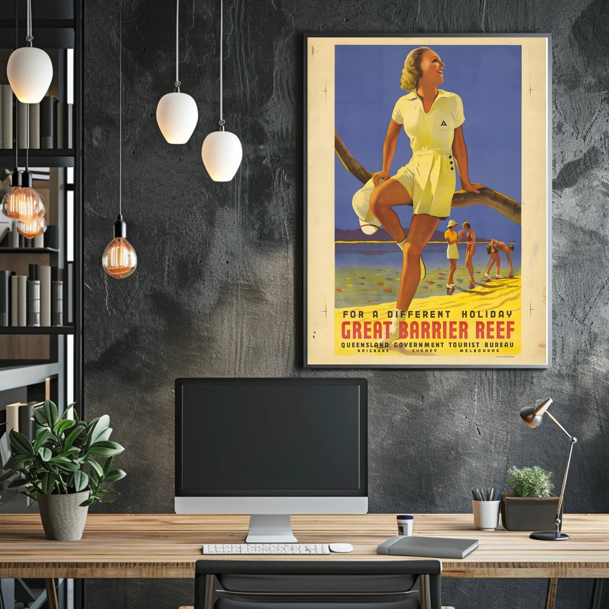 Great Barrier Reef Vintage Travel Poster PosterGoat