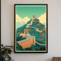 Great Wall of China Artistic Illustration Cultural Heritage Poster PosterGoat