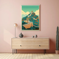Great Wall of China Artistic Illustration Cultural Heritage Poster PosterGoat