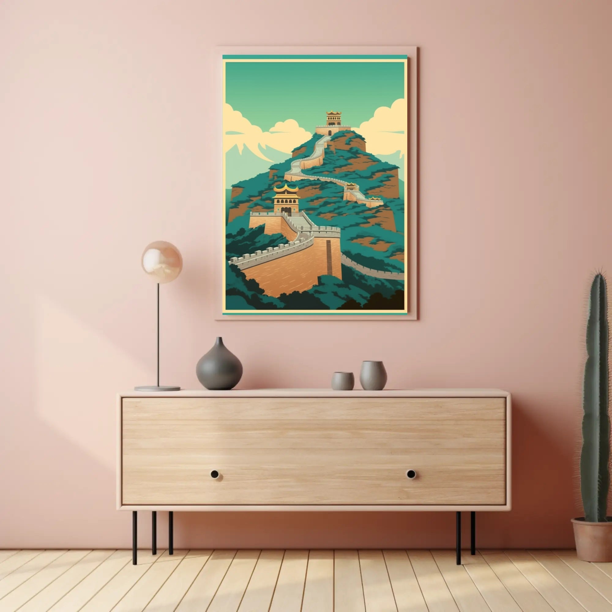 Great Wall of China Artistic Illustration Cultural Heritage Poster PosterGoat