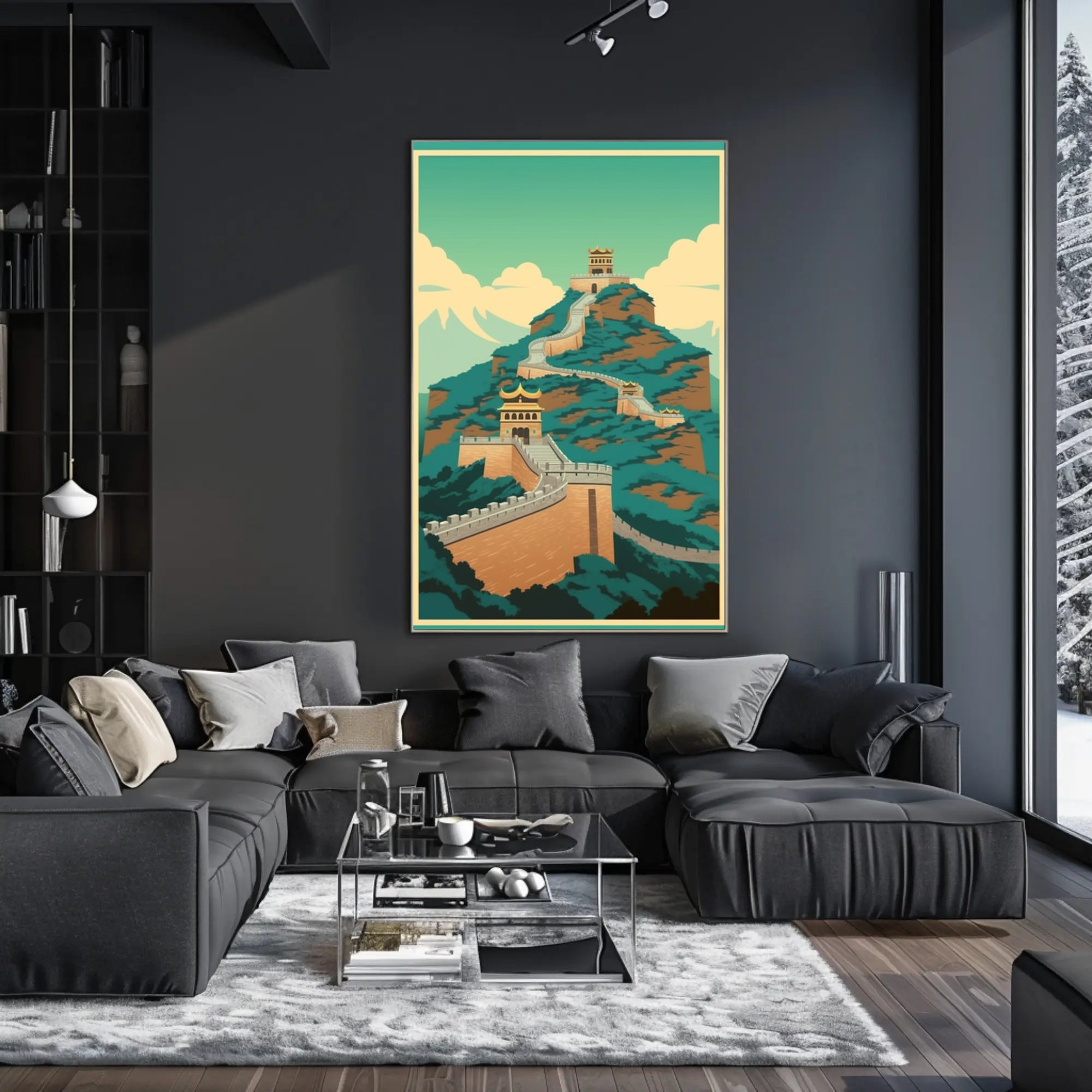 Great Wall of China Artistic Illustration Cultural Heritage Poster PosterGoat