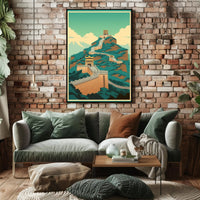 Great Wall of China Artistic Illustration Cultural Heritage Poster PosterGoat