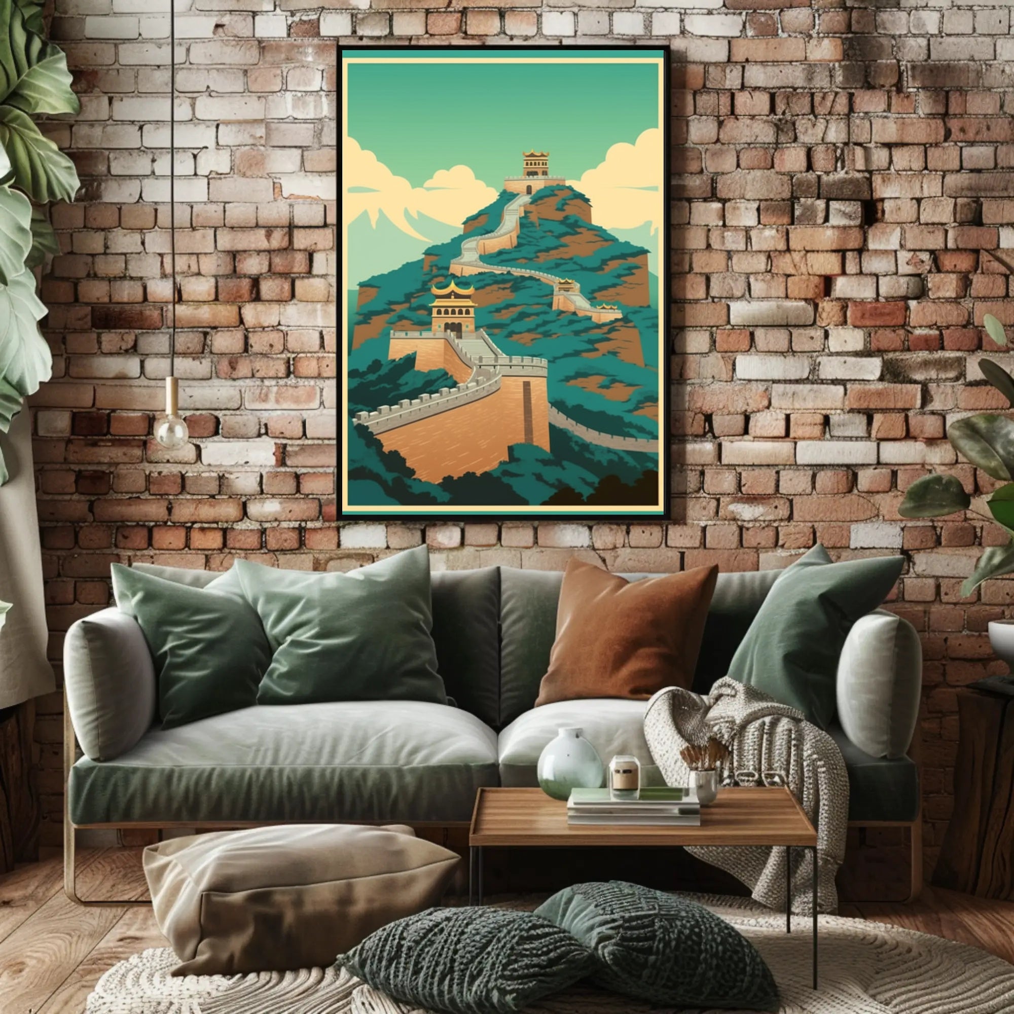 Great Wall of China Artistic Illustration Cultural Heritage Poster PosterGoat