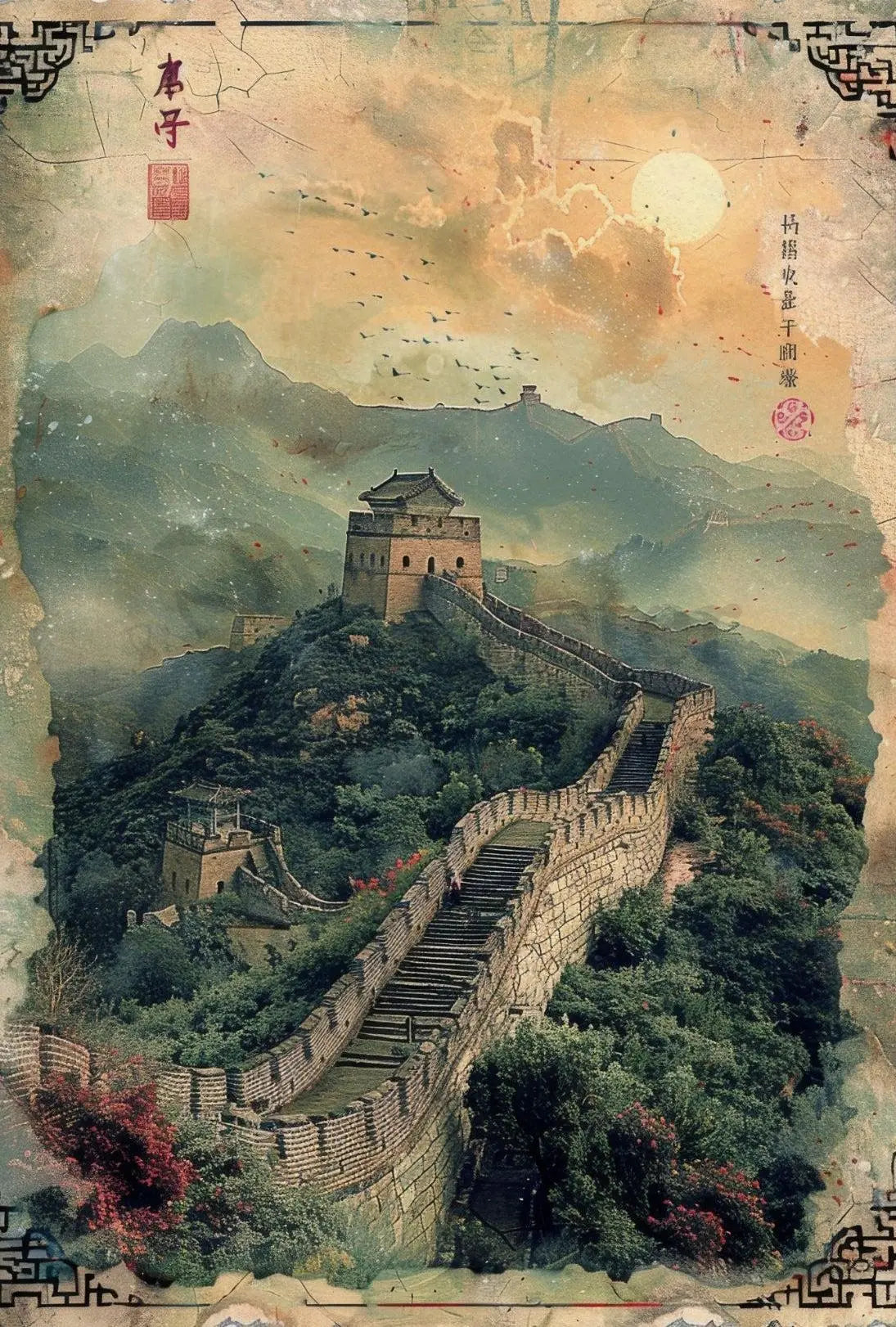 Great Wall of China Cultural Heritage Poster PosterGoat