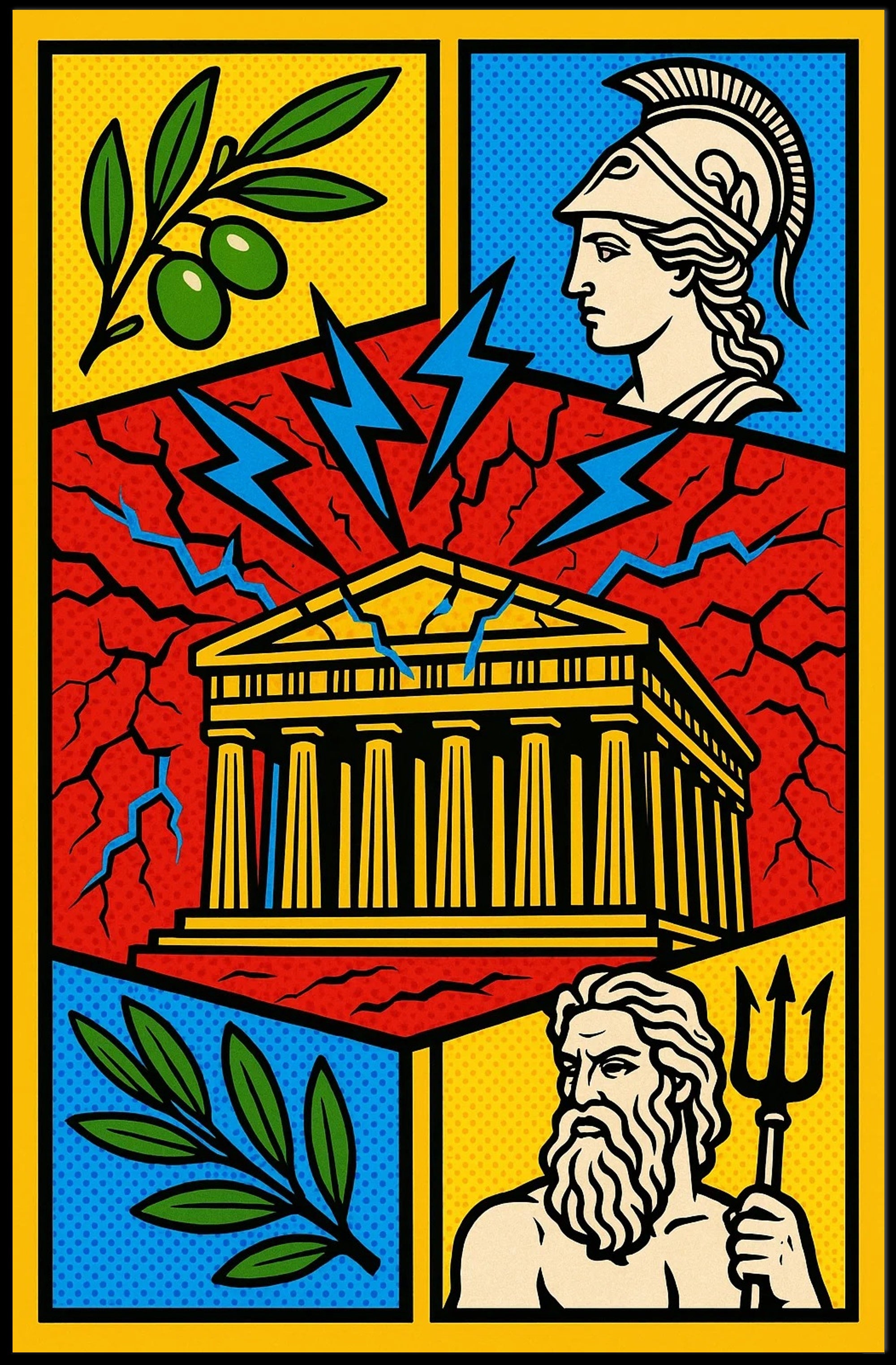 Greek Mythology Art Print: Parthenon, Athena, Poseidon Poster PosterGoat