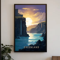 Greenland Serenity: Tranquil Fjord Travel Poster PosterGoat