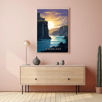 Greenland Serenity: Tranquil Fjord Travel Poster PosterGoat