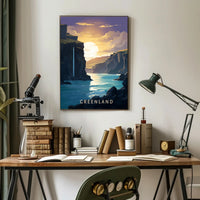 Greenland Serenity: Tranquil Fjord Travel Poster PosterGoat