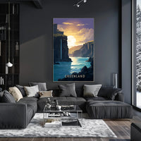 Greenland Serenity: Tranquil Fjord Travel Poster PosterGoat