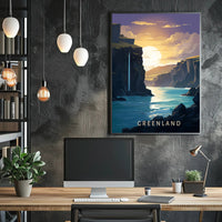 Greenland Serenity: Tranquil Fjord Travel Poster PosterGoat