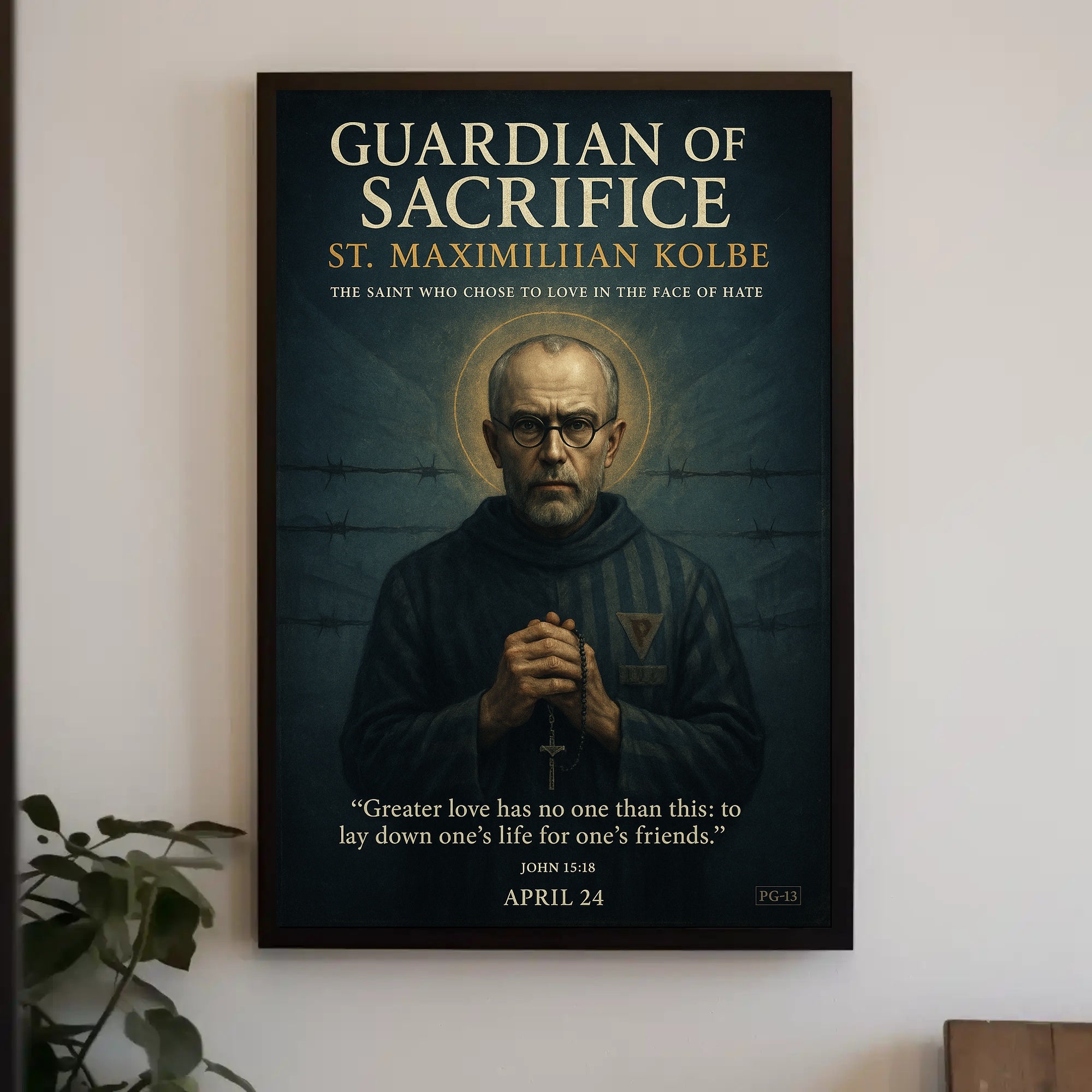 Guardian of Sacrifice St. Maximilian Kolbe Poster PosterGoat