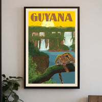 Guyana Tropical Landscape Vintage Travel Adventure Poster PosterGoat