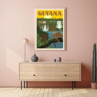 Guyana Tropical Landscape Vintage Travel Adventure Poster PosterGoat
