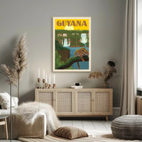 Guyana Tropical Landscape Vintage Travel Adventure Poster PosterGoat