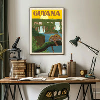Guyana Tropical Landscape Vintage Travel Adventure Poster PosterGoat