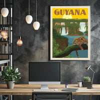 Guyana Tropical Landscape Vintage Travel Adventure Poster PosterGoat
