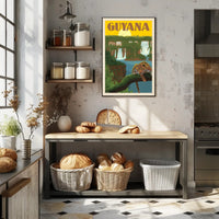 Guyana Tropical Landscape Vintage Travel Adventure Poster PosterGoat