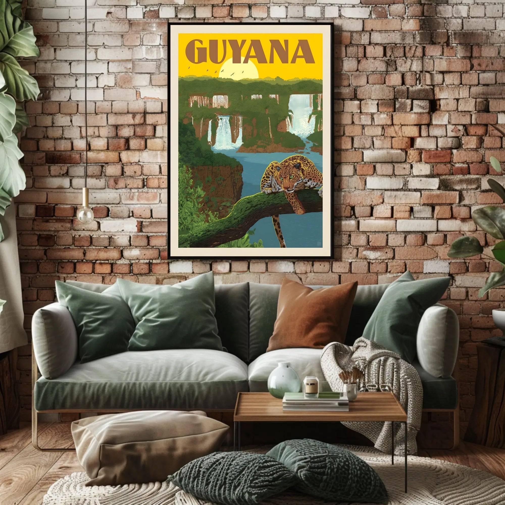 Guyana Tropical Landscape Vintage Travel Adventure Poster PosterGoat