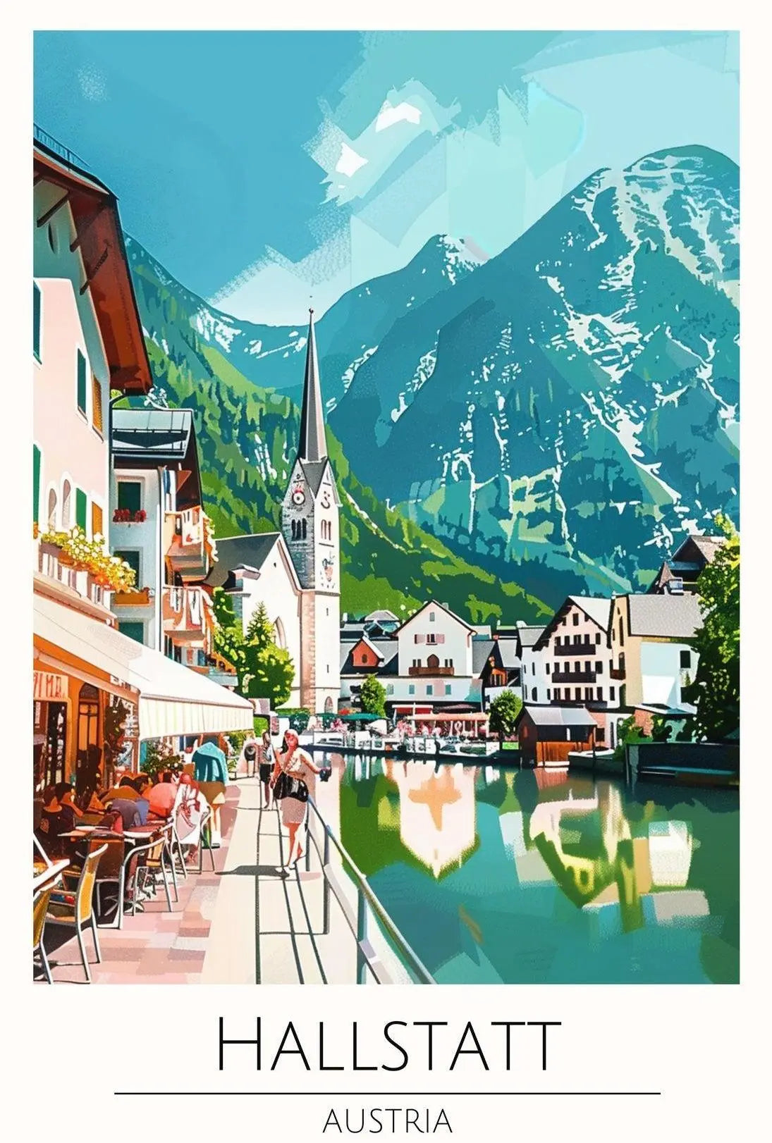 Hallstatt Austria Scenic View Travel Poster PosterGoat