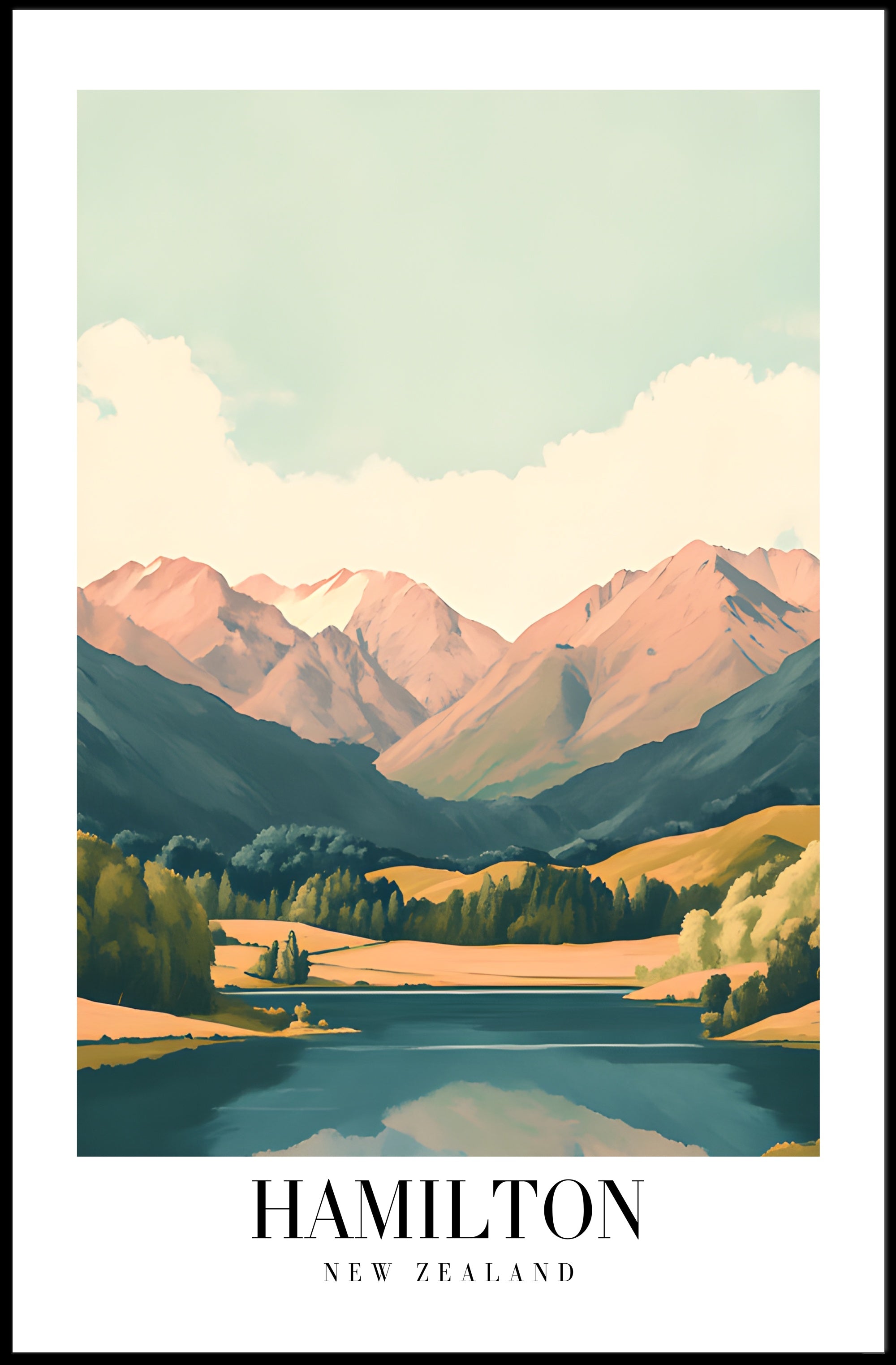 Hamilton Scenic Landscape Travel Poster PosterGoat