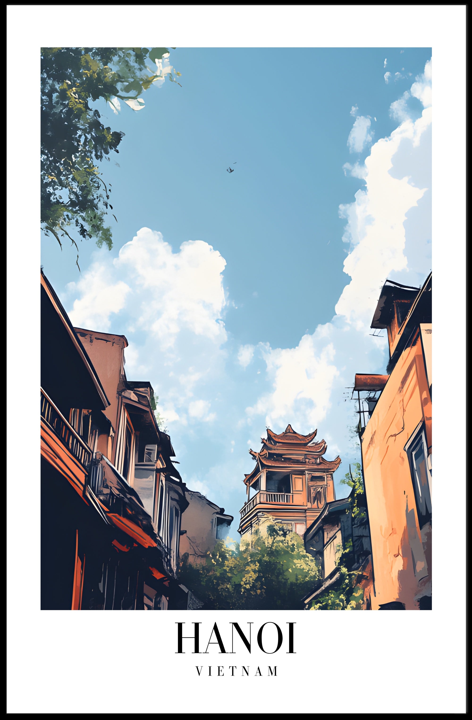 Hanoi's Scenic Urban Panorama: Travel Poster PosterGoat