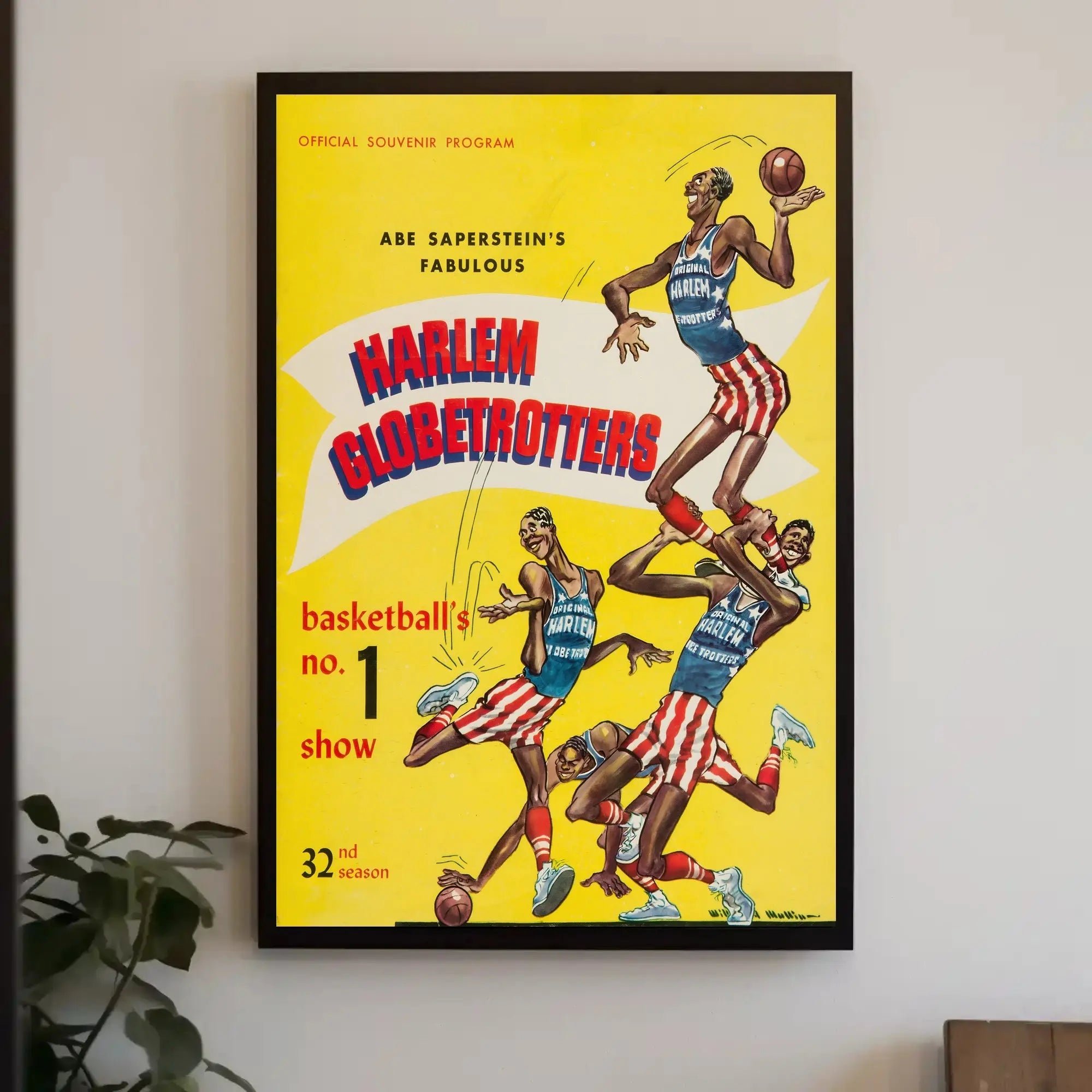 Harlem Globetrotters Retro Basketball Show Vintage Sports Poster PosterGoat