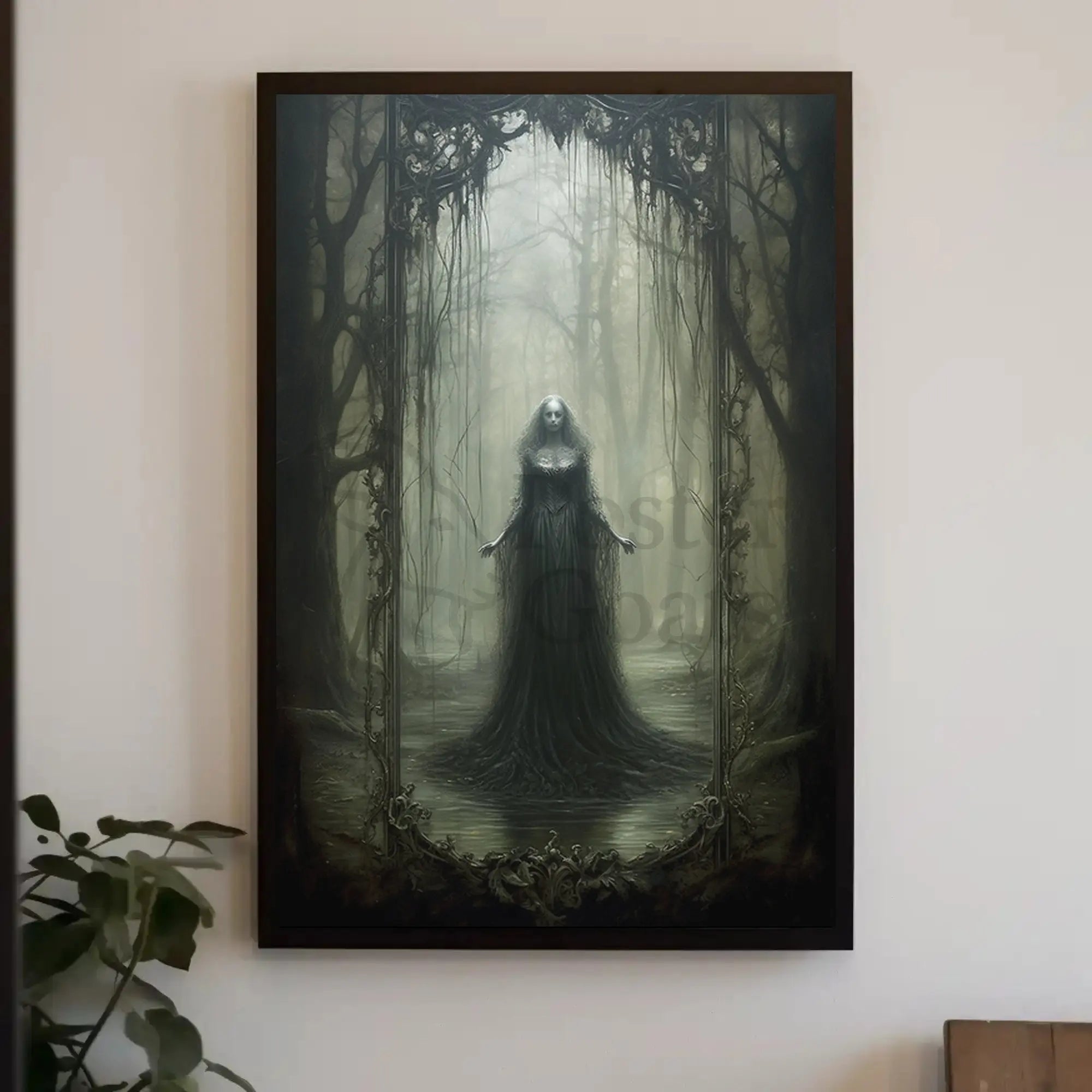 Haunting Gothic Fantasy Woman Forest Artistic Poster PosterGoat