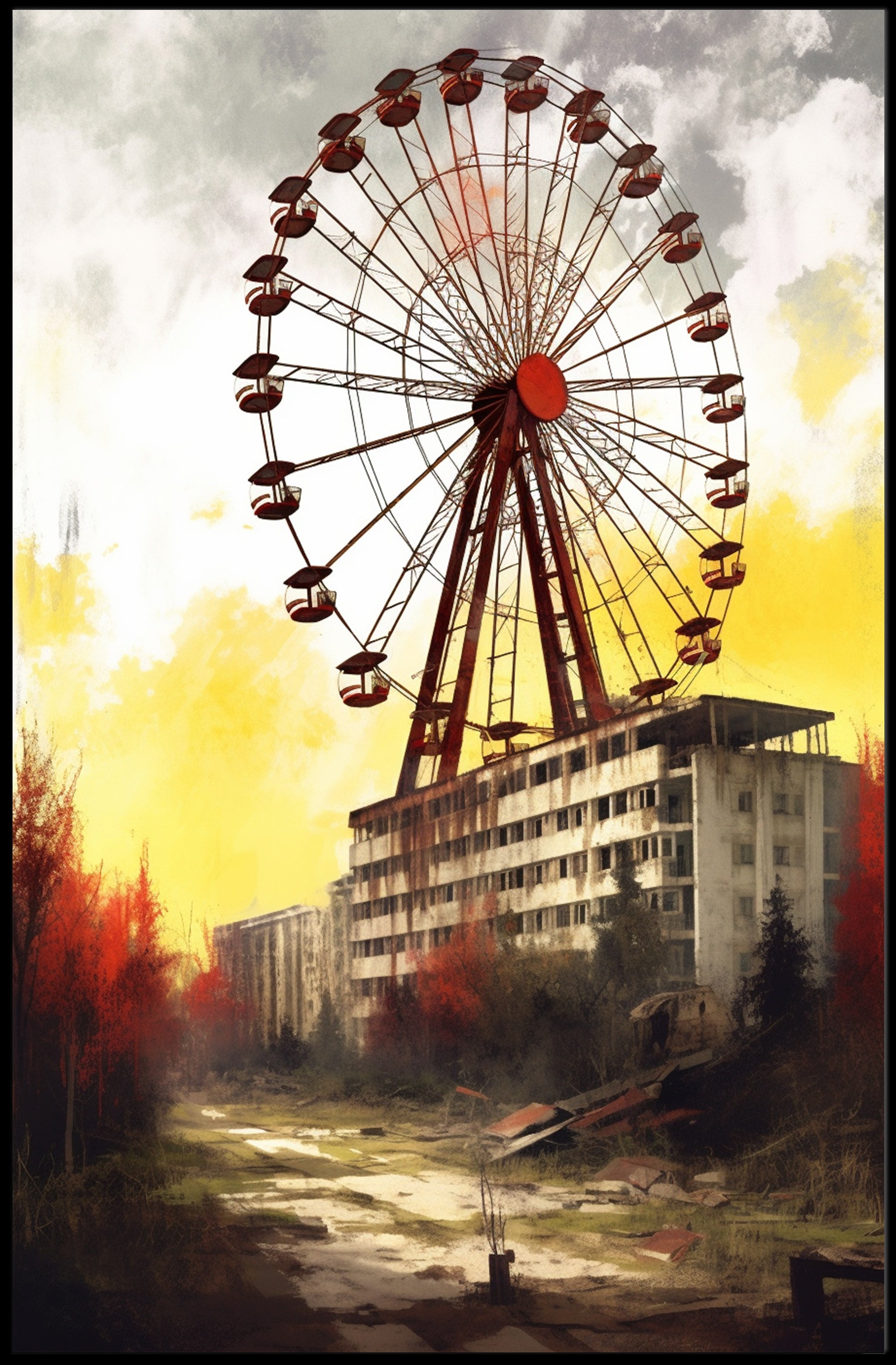Haunting Urban Decay Ferris Wheel Poster PosterGoat